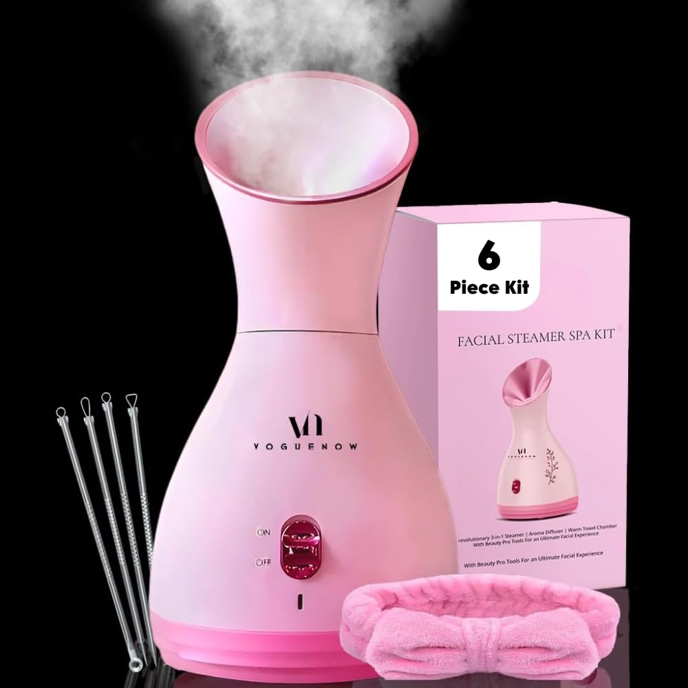 Facial Steamer Spa Kit with Complimentary 17 Skin Care Tools | Face Steamer for Facial Deep Cleaning with Towel Warmer & Humidifier Mode| Self Care Gifts for Women, Spa Gifts, Birthday Gifts for Women