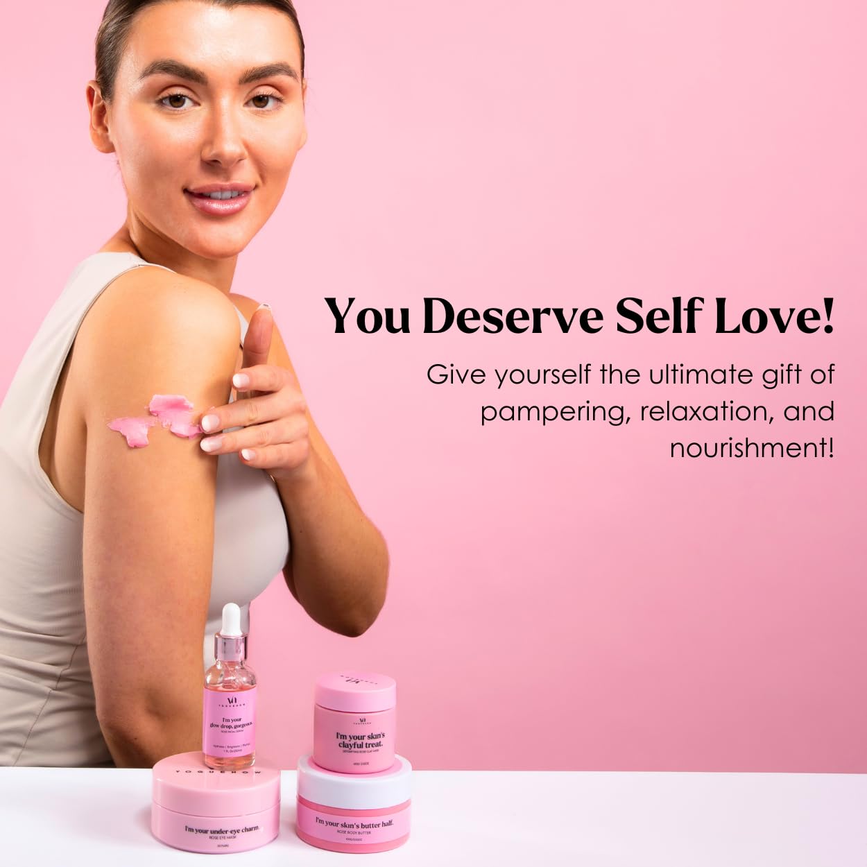 Spa Gifts for Women (Bundle of 2) - Premium Self Care Spa Kit + Clay Mask Set With Headband & Brush - Bath, Skin Care Sets & Self Care Items - Ultimate Pampering Skin Care Set - Birthday Gifts