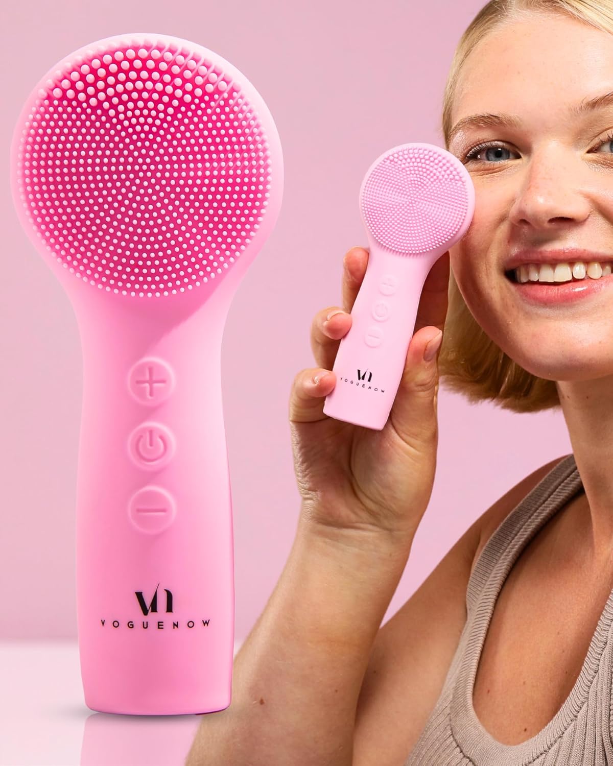 Facial Cleansing Brush - for Deep Cleansing, Gentle Exfoliating and Massaging - Waterproof and Rechargeable Face Cleanser Brush - Silicone Sonic Vibration Face Scrub Brush - Electric Face Washer