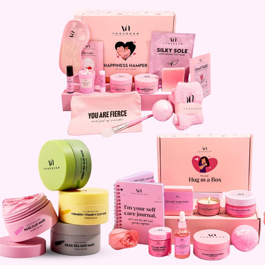 Spa Gifts for Women (Bundle of 3) - 2 x Premium Self Care Spa Kits + Clay Mask Set With Headband & Brush - Bath, Skin Care Sets & Self Care Items - Ultimate Pampering Skin Care Set - Birthday Gifts