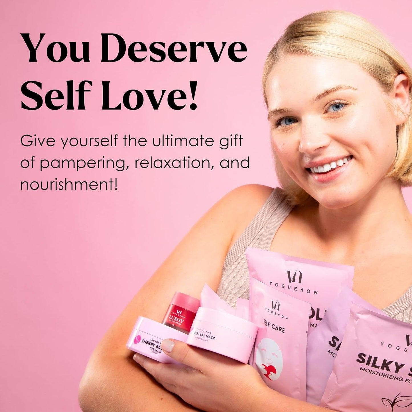 VogueNow Spa Gifts for Women - Ultimate Pampering Self Care Kit (Set of 30) - Spa Gift Baskets for Women