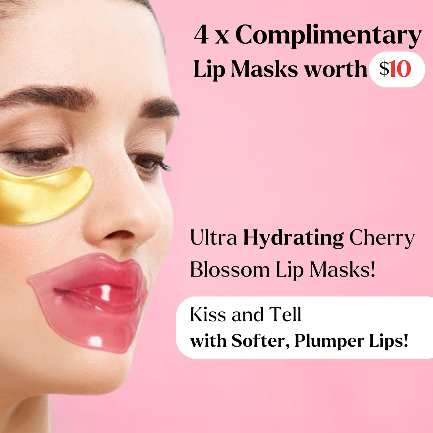 Under Eye Patches For Puffy Eyes (40 Sets) With Bonus Lip Masks - Under Eye Patches for Dark Circles and Puffiness - Under Eye Mask Treatment - Hydrating 4 Flavors Eye Masks - Reduce Dark Circles