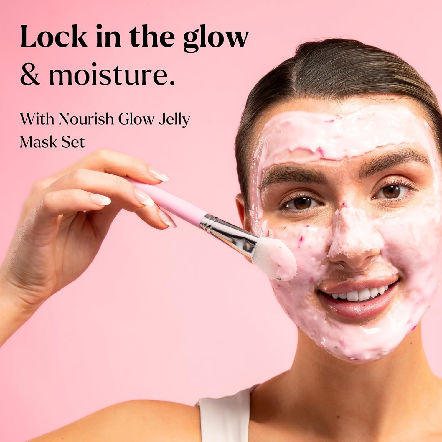 Skin Rejuvenating [Bundle of 3] - Facial Cleansing Brush for Gentle Exfoliating and Massaging + Premium Clay Mask (4 Pcs Set) for Detoxifying + 24K Gold Jelly Face Mask for Facials for Nourishment