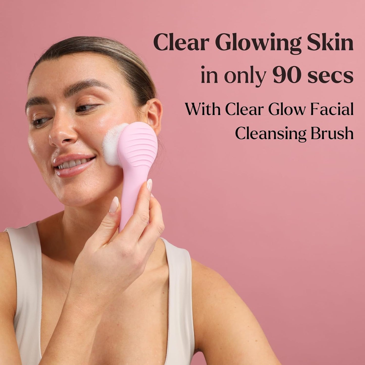 Skin Rejuvenating [Bundle of 3] - Facial Cleansing Brush for Gentle Exfoliating & Massaging + Premium Clay Mask (4 Pcs Set) for Detoxifying + Bulgarian Rose Jelly Face Mask for Facials for Nourishment