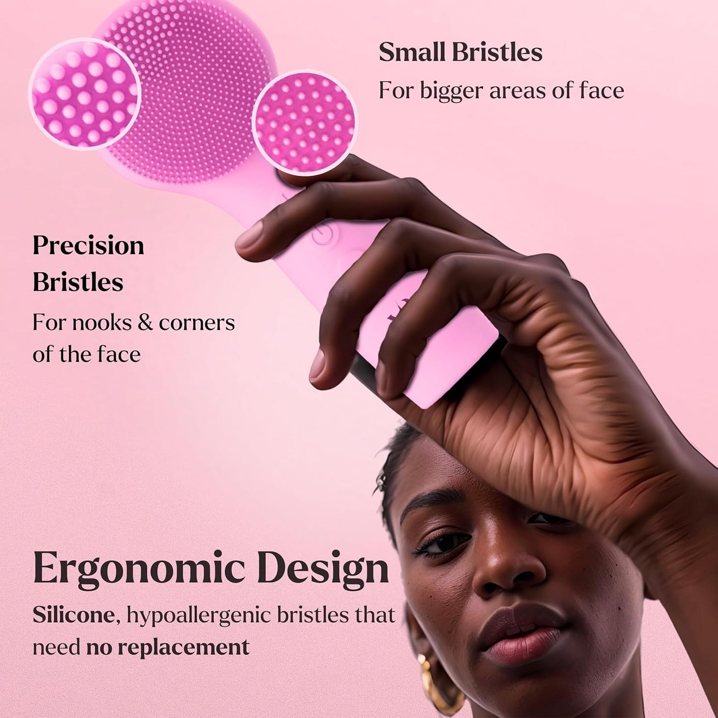 Facial Cleansing Brush - for Deep Cleansing, Gentle Exfoliating and Massaging - Waterproof and Rechargeable Face Cleanser Brush - Silicone Sonic Vibration Face Scrub Brush - Electric Face Washer