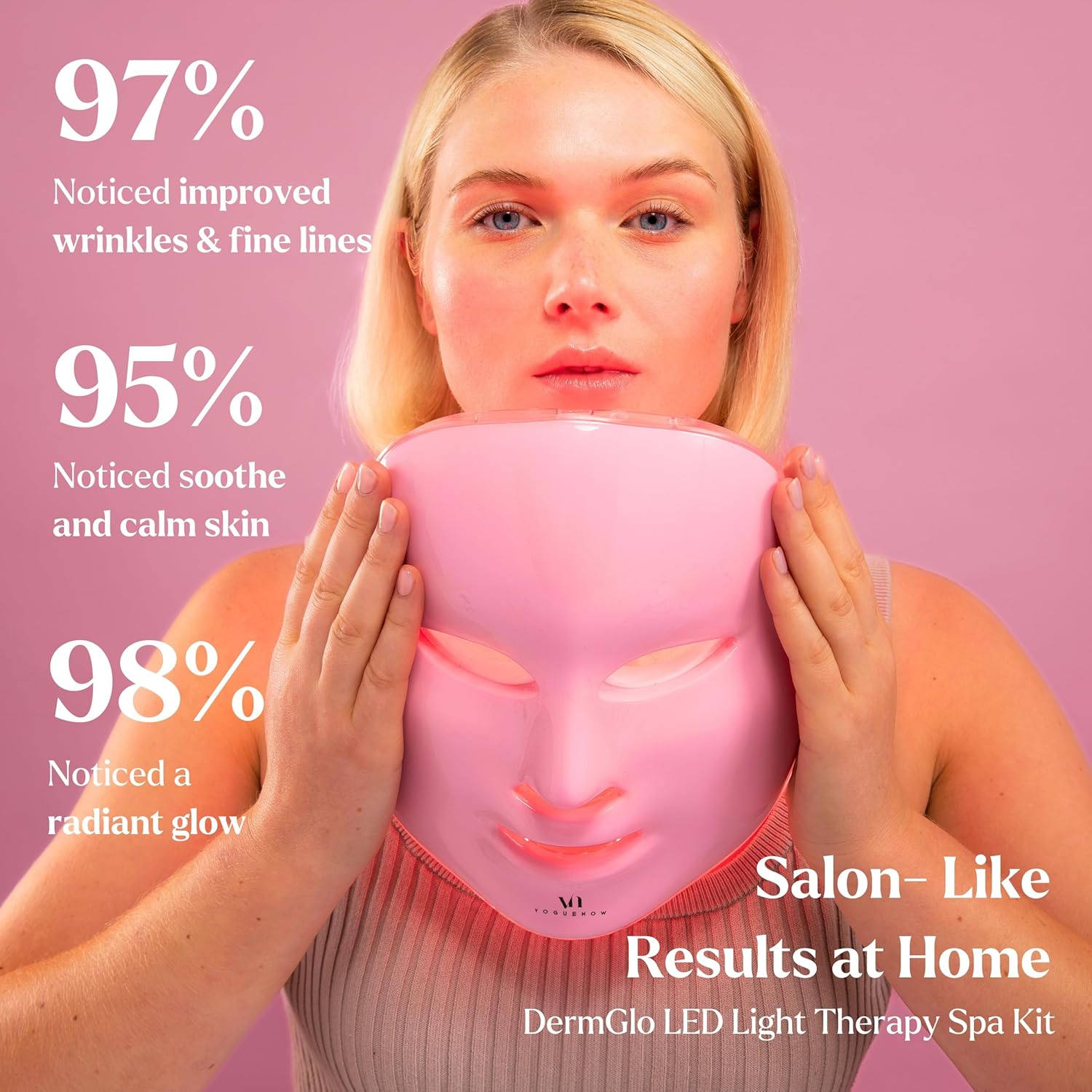 LED Face Mask Light Therapy Premium Spa Kit (4 Pcs) - With Ultrasonic Scrubber, Ultrasonic Brush & Green Tea Serum - 7 Colors (Blue & Red) Light Therapy Mask -Spa Light Therapy Facial For Rejuvenation