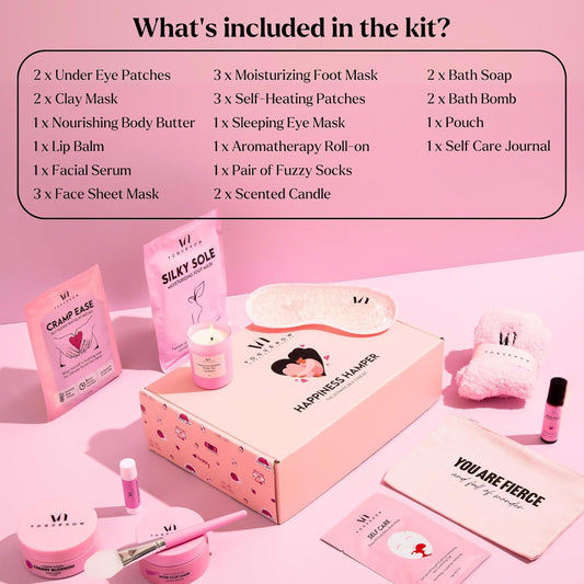 VogueNow Spa Gifts for Women - Ultimate Pampering Self Care Kit (Set of 30) - Spa Gift Baskets for Women