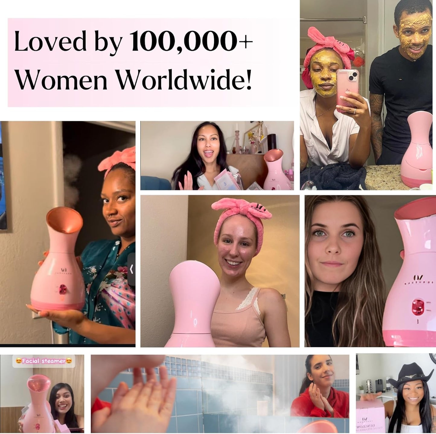 Facial Steamer Spa Kit with Complimentary 17 Skin Care Tools | Face Steamer for Facial Deep Cleaning with Towel Warmer & Humidifier Mode| Self Care Gifts for Women, Spa Gifts, Birthday Gifts for Women