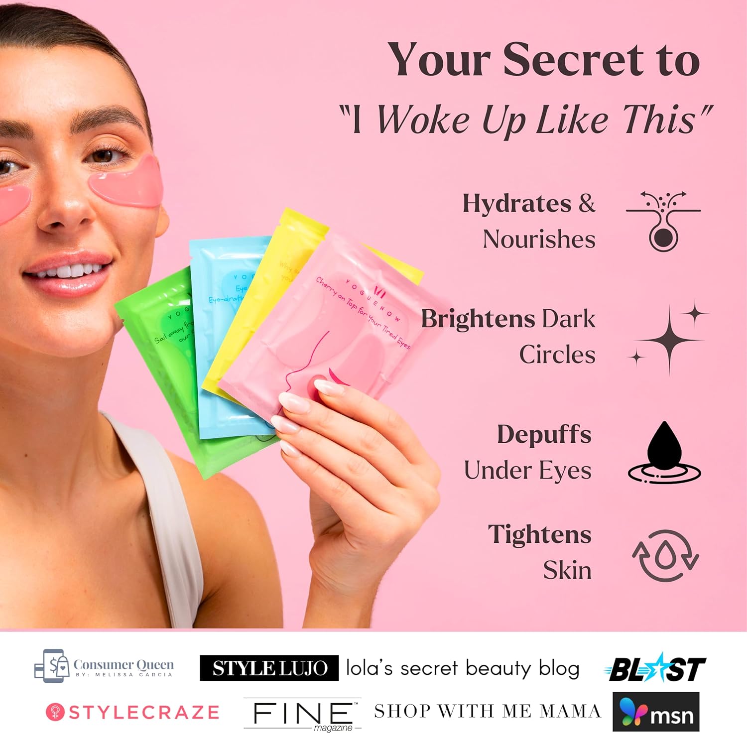 Under Eye Patches For Puffy Eyes (40 Sets) With Bonus Lip Masks - Under Eye Patches for Dark Circles and Puffiness - Under Eye Mask Treatment - Hydrating 4 Flavors Eye Masks - Reduce Dark Circles